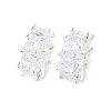Brass Micro Pave Cubic Zirconia European Beads KK-C157-09C-S-1