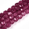 Dyed Natural White Jade Beads Strands G-T139-8mm-46P-2