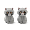 British Shorthair Cat Shape Food Grade Silicone Focal Beads SL-CBAAE23-04-1