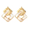 304 Stainless Steel Pave Natural White Shell Pendants X-STAS-L026-01G-01-1