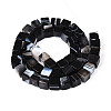 Natural Dyed & Heated Black Agate Beads Strands G-T139-8x8-35B-01-3
