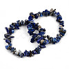 Unisex Chip Natural Lapis Lazuli Beaded Stretch Bracelets BJEW-S143-07-7
