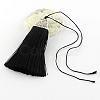 Polyester Tassel Pendant Decorations with Antique Silver CCB Plastic Findings X-AJEW-R054-01-1