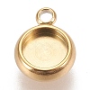 Ion Plating(IP) 304 Stainless Steel Pendant Cabochon Settings STAS-K202-03B-G-1