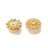 Brass Micro Pave Clear Cubic Zirconia Bead Caps KK-G600-05G-2