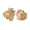 Brass Micro Pave Clear Cubic Zirconia Box Clasps KK-CBA4292-05G-2