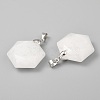 Faceted Natural White Jade Pendants X-G-F340-03O-2