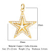 Brass Micro Pave Clear Cubic Zirconia Pendants ZIRC-OY001-11G-2