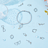 36Pcs 6 Styles 201 Stainless Steel Connector Charms STAS-DC0014-56-5