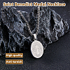 2Pcs Stainless Steel Saint Benedict Oval Medal Pendant Wheat Chain Necklaces NJEW-DC0001-20P-4