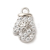 Christmas Theme Brass Micro Pave Cubic Zirconia Charms KK-P278-11P-1
