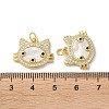 Brass Micro Pave Clear Cubic Zirconia Pendants KK-B083-34B-G-3