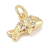 Brass Micro Pave Cubic Zirconia Pendants KK-Q028-69G-01-2