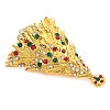 Christmas Theme Alloy Colorful Rhinestone Brooches JEWB-S022-02D-G-3