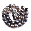 Electroplate Natural Agate Beads Strands G-T131-55-25-2