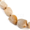 Natural Topaz Jade Nuggets Beaded Necklaces for Women Men NJEW-K388-01I-2