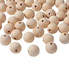 Unfinished Natural Wood Beads Spacer Craft Beads for DIY Macrame Rosary Jewelry X-WOOD-S651-25mm-LF-1