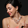 Bowknot Shapes Brass Stud Earring Findings KK-AN0001-09-6