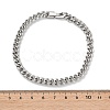 304 Stainless Steel Cuban Link Chain Bracelets for Men BJEW-Z081-01P-01-5