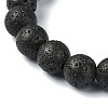 4Pcs 4 Color Natural Dyed Crackle Agate & Lava Rock Round Beaded Stretch Bracelets Set BJEW-TA00444-6