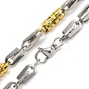 201 Stainless Steel Hollow Column Links Chain Necklace NJEW-F22-39J-GP-2