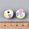 Spray Painted Schima Wood Beads WOOD-T032-37A-4