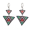 Glass Seed Beaded Triangle Dangle Leverback Earrings EJEW-MZ00044-1