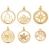 12Pcs 6 Styles Brass Pendants KK-AR0004-68-1