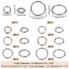 16Pcs 8 Styles Alloy Spring Gate Rings FIND-PH0007-80P-2