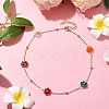 Glass Daisy Flower Beaded Necklace NJEW-JN04741-2