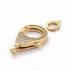 Brass Micro Pave Cubic Zirconia Lobster Claw Clasps ZIRC-F110-01B-G-2