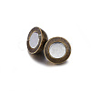 Brass Magnetic Clasps with Loops PALLOY-MC043-3AB-2
