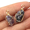 Raw Rough Natural Amethyst Pendants FIND-PW0020-04G-1