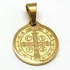 304 Stainless Steel Flat Round with San Benito Pendants STAS-D034-02-2