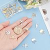 24Pcs 12 Styles 201 & 304 Stainless Steel Pendants STAS-UN0044-55-4
