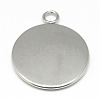 Tarnish Resistant 304 Stainless Steel Pendant Cabochon Settings X-STAS-T008-128-2