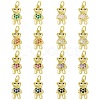 16Pcs 8 Colors Brass Micro Pave Cubic Zirconia Pendants KK-SZ0005-99-1