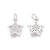 Brass Micro Pave Clear Cubic Zirconia Charms ZIRC-I036-03P-1
