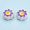925 Sterling Silver Enamel Beads STER-T008-36B-2