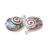 Natural Paua Shell Pendants KK-F751-C03-01-3