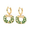 Brass Micro Pave Cubic Zirconia Huggie Hoop Earrings for Christmas ZIRC-I053-04G-1