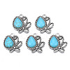 Synthetic Turquoise Pendants Settings for Enamel PALLOY-N157-030-1
