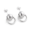 Tarnish Resistant 304 Stainless Steel Dangle Stud Earrings EJEW-F246-01P-2