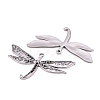 Dragonfly Alloy Pendant Rhinestone Settings PALLOY-A11-3641-AS-FF-2