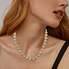 1Pc Heart Zinc Alloy Crystal Rhinestone Cup Chain Tennis Necklaces for Women NJEW-SP0001-06G-6