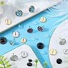 SUNNYCLUE 54Pcs 9 Style Flat Round 304 Stainless Steel Stud Earring Settings STAS-SC0006-66-4