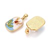 304 Stainless Steel Rhinestone & Enamel & ABS Imitation Pearl Pendants STAS-T072-85A-G-2