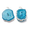 Dyed Natural Druzy Solar Quartz Crystal Pendants G-F693-01B-S-2