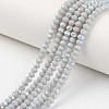 Electroplate Opaque Solid Color Glass Beads Strands EGLA-A034-P6mm-L-2
