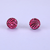 Printed Round Silicone Focal Beads SI-JX0056A-180-1